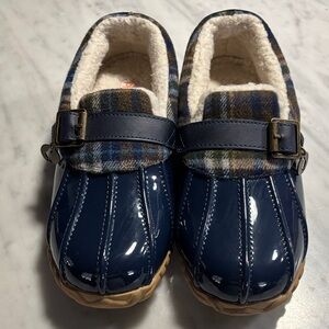 Sporto Womens rain shoes with Navy and Plaid Design